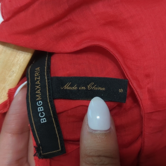 BCBG Red Ruffled Sleeve Top - Picture 3 of 5